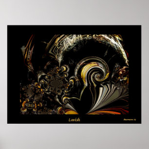 Poster Arte Abstrata Luxuosa Cartaz Digital