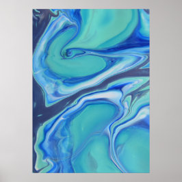 Poster Arte Abstrata Moderna de Mármore com Redemoinho Fl
