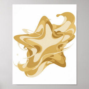 Poster ARTE ABSTRATA Moderna em Prata Design Gráfico
