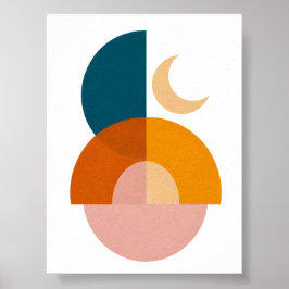 Poster Arte abstrata moderna geométrica da lua