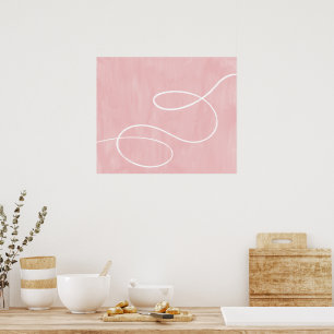 Poster Arte abstrata moderna minimalista traço branco sob