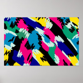 Poster Arte abstrata ousada em cores primárias