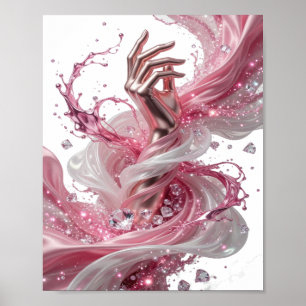 Poster Arte abstrata PRATA BRILHANTE Design Abstrato