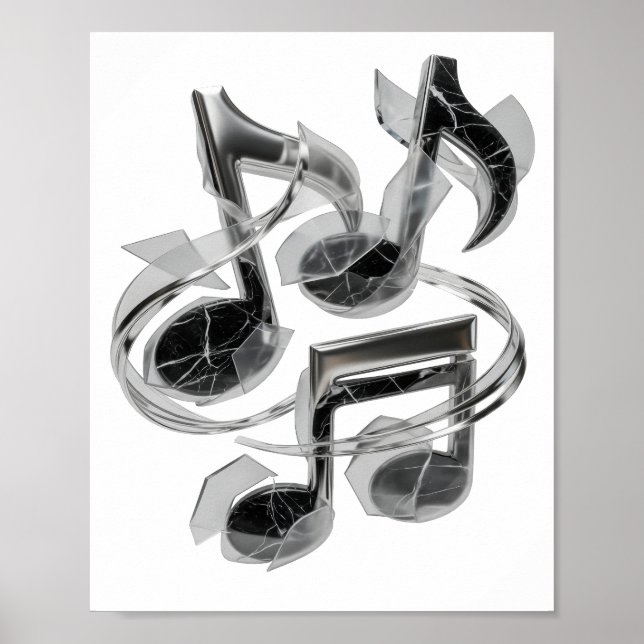 Poster ARTE ABSTRATA Prata Design Gráfico FRESCO (Frente)