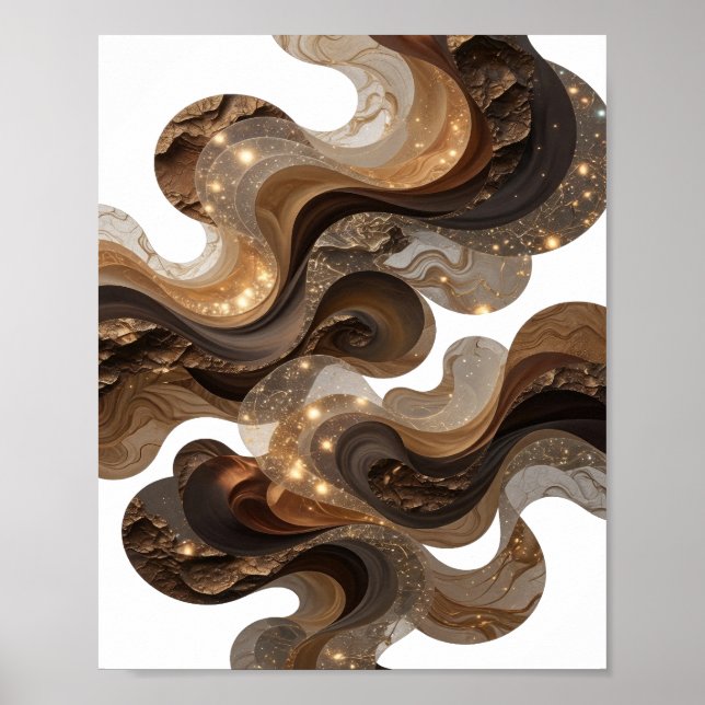 Poster Arte Abstrata Prata Sharp v2 (Frente)