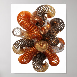 Poster ARTE ABSTRATA Prateada com Estilo