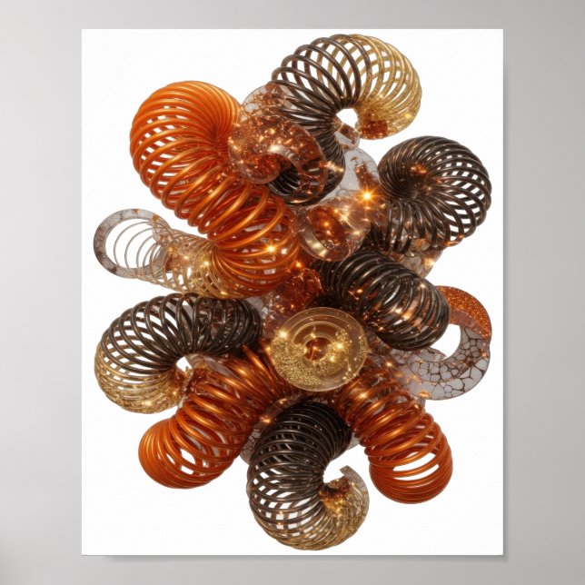 Poster ARTE ABSTRATA Prateada com Estilo (Frente)