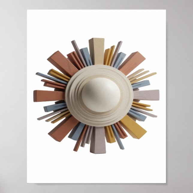 Poster Arte abstrata prateada DESIGN Moderno v2 (Frente)