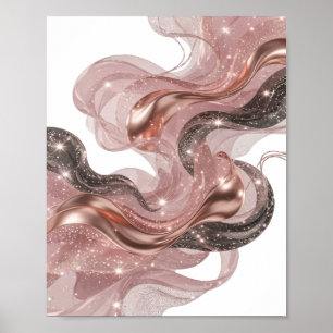 Poster Arte abstrata prateada divertida v2