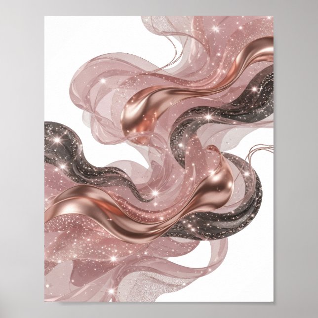 Poster Arte abstrata prateada divertida v2 (Frente)