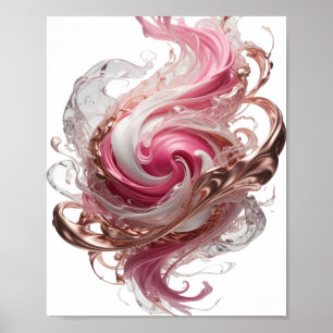 Poster Arte abstrata prateada e elegante Arte abstrata v2