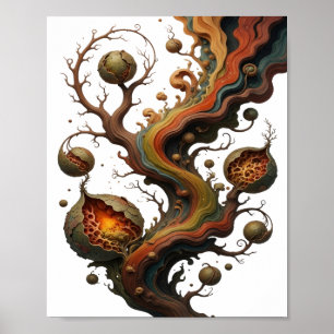 Poster Arte abstrata prateada e moderna Design Gráfico v2