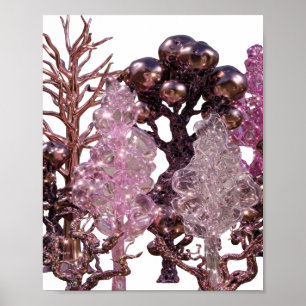 Poster Arte abstrata prateada elegante Design de declaraç