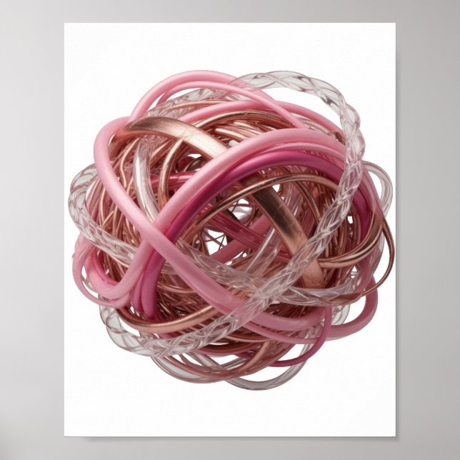 Poster Arte abstrata prateada espirituosa Design Moderno (Frente)