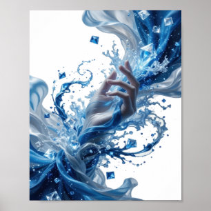 Poster Arte abstrata prateada icônica Design abstrato