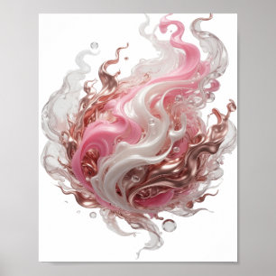 Poster Arte abstrata prateada icônica Design de declaraçã