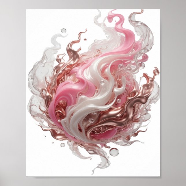 Poster Arte abstrata prateada icônica Design de declaraçã (Frente)