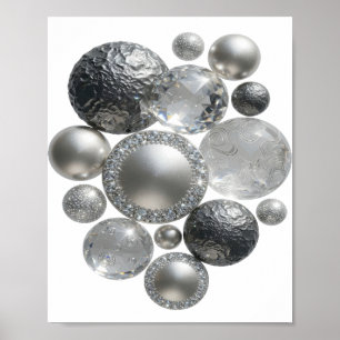 Poster Arte abstrata prateada impressionante