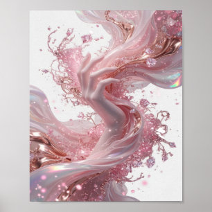 Poster Arte abstrata prateada impressionante ARTE ABSTRAT