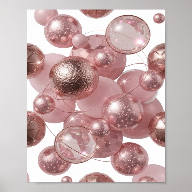 Poster Arte abstrata prateada intensa (Frente)