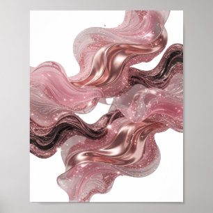 Poster Arte abstrata prateada que chama a atenção Impress