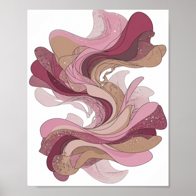 Poster Arte Abstrata Prateada Vibrante DESIGNE ABSTRATO (Frente)