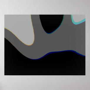 Poster Arte abstrata preta e cinza 306