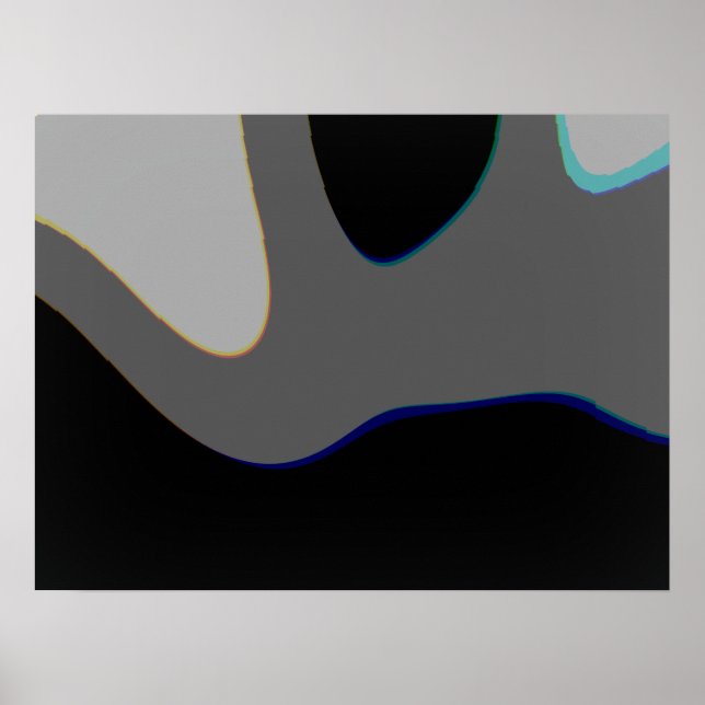 Poster Arte abstrata preta e cinza 306 (Frente)