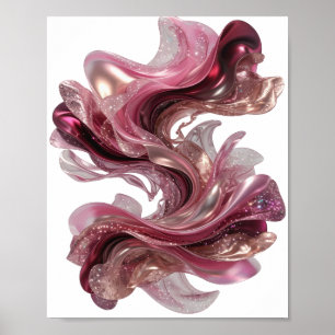 Poster ARTE ABSTRATA Printa de Moda em Prata Limpa