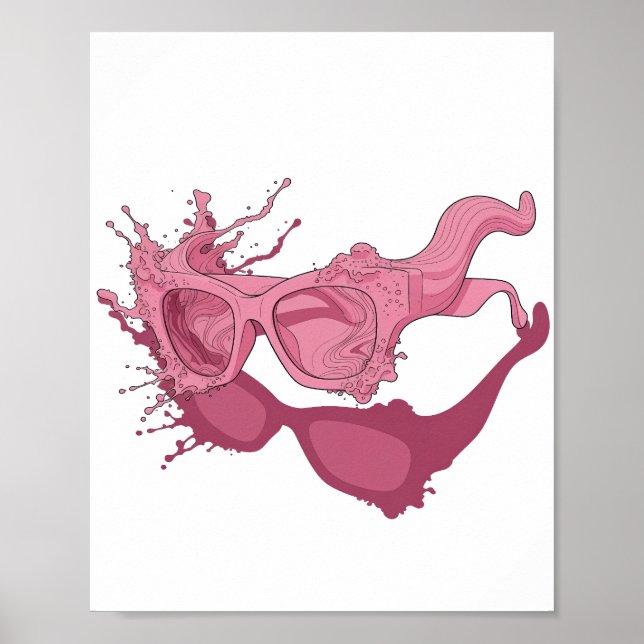 Poster ARTE ABSTRATA Rosa Vibrante Design de Arte Abstrat (Frente)
