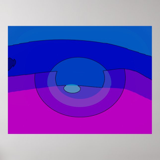 Poster Arte abstrata roxa e azul 1007 (Frente)