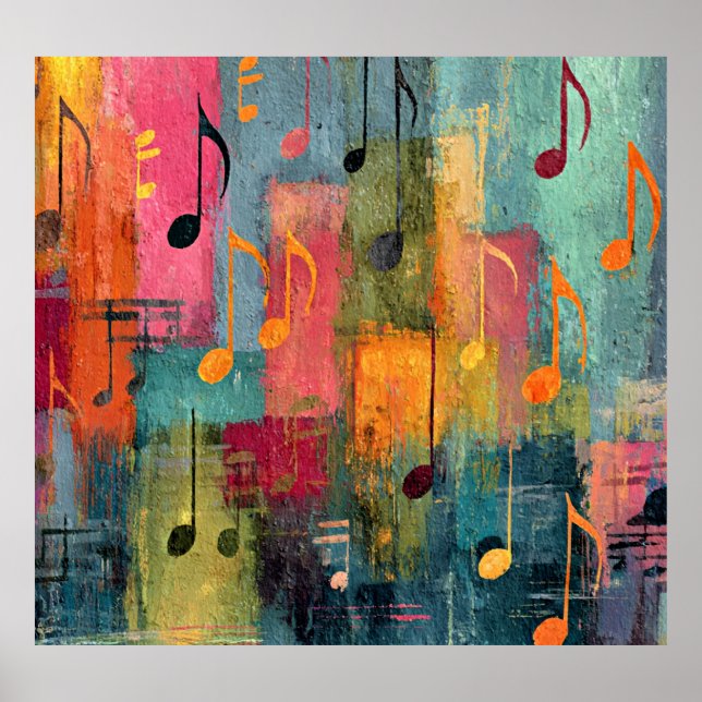 Poster Arte abstrata tema musical (Frente)