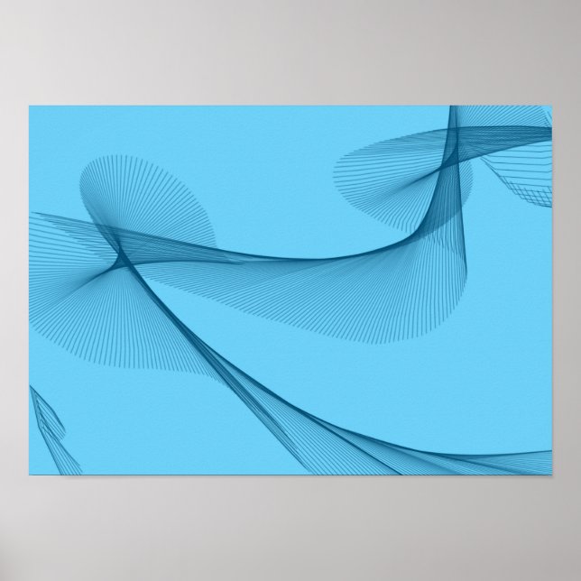 Poster Arte Abstrata - Tons Azuis (Frente)
