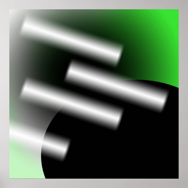 Pôster Arte abstrata verde com raios de luz AP0005 (Frente)