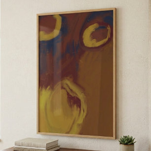 Poster Arte Abstrata Wabi Sabi Terrosa para Parede Grande