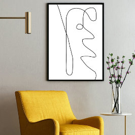 Poster Arte Abstrato Contemporânea Moderna Preta