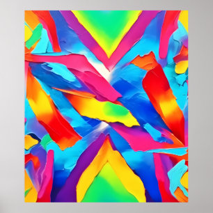 Poster Arte Abstrato de Expressão Colorida