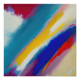 Pôster Arte Abstrato do Azure Cascade
