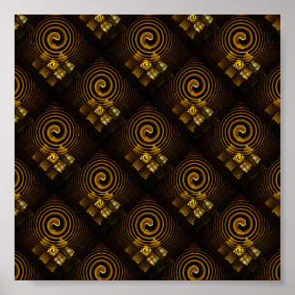 Poster Arte abstrato elegante boho moderno dourado #502