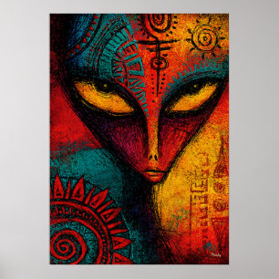 Poster Arte Abstrato Espírito Alien Cósmico – Expressioni
