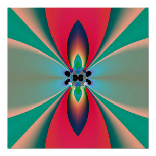 Pôster Arte abstrato Flor Funky