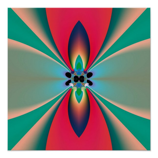 Pôster Arte abstrato Flor Funky (Frente)