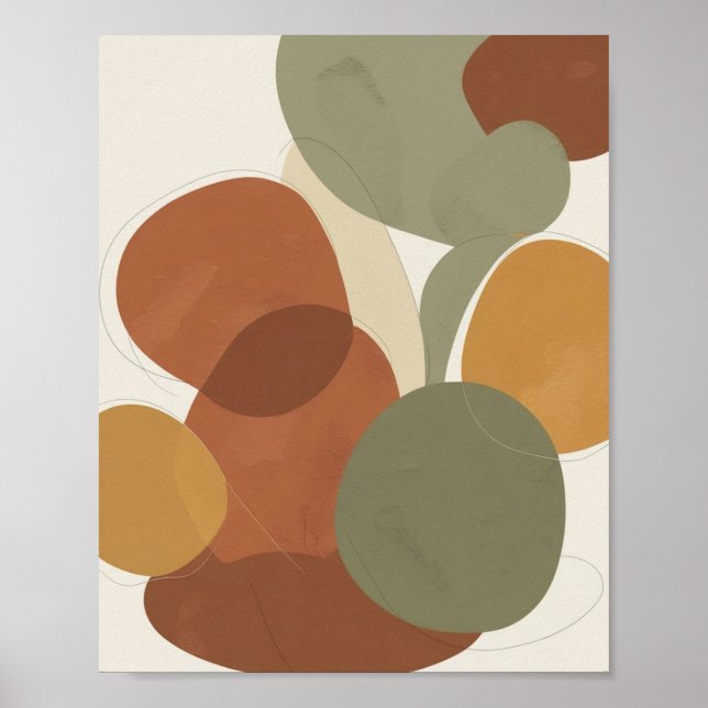 Poster Arte Abstrato Minimalista Terrestre (Frente)