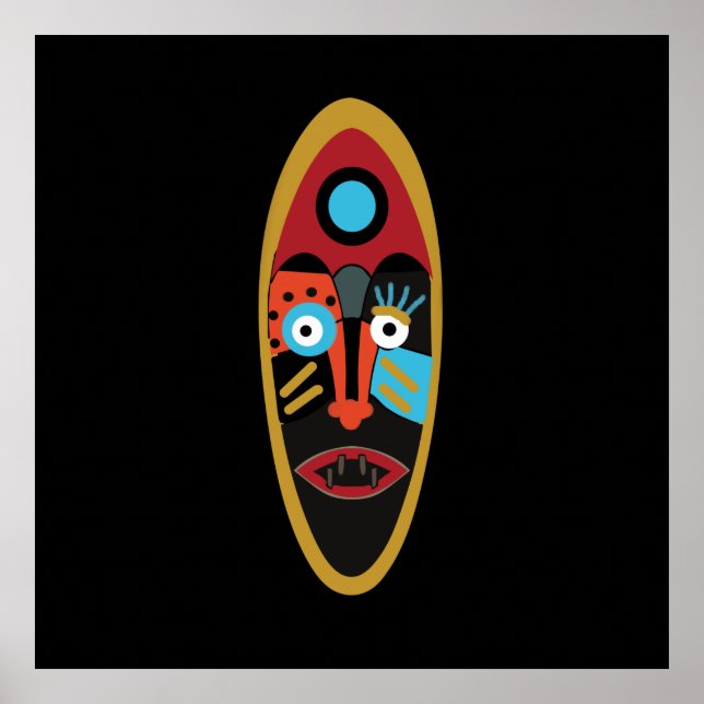 Poster arte abstrato moderna de máscara (Frente)