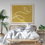 Poster Arte Abstrato moderna minimalista em amarelo Doura<br><div class="desc">Este poster de arte de parede único apresenta um design de arte moderna minimalista em amarelo-dourado.</div>