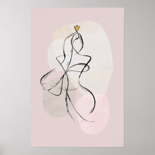 Poster Arte abstrato, Um Desenho De Linha