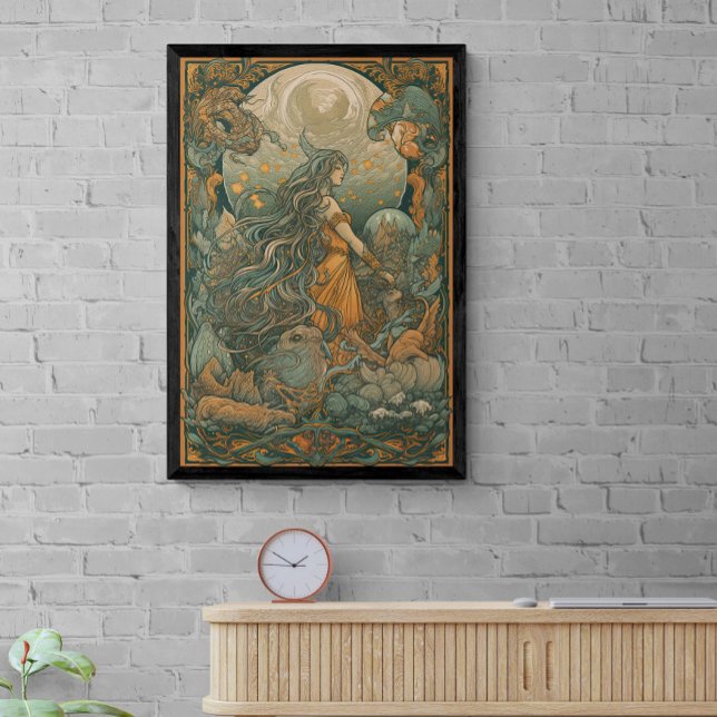 Poster Arte AI do Pintinho Hippie Psicodélico dos anos 70 (Criador carregado)