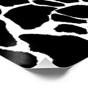 Pôster Arte Animal Abstrato Preto Branco Padrão Design
