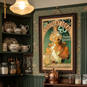 Poster Arte Antiga Anúncio de Chocolate Art Nouveau por A