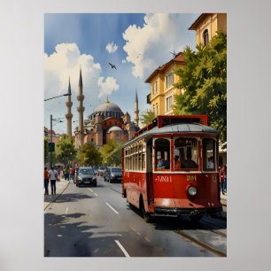 Poster Arte aquarela de Istambul